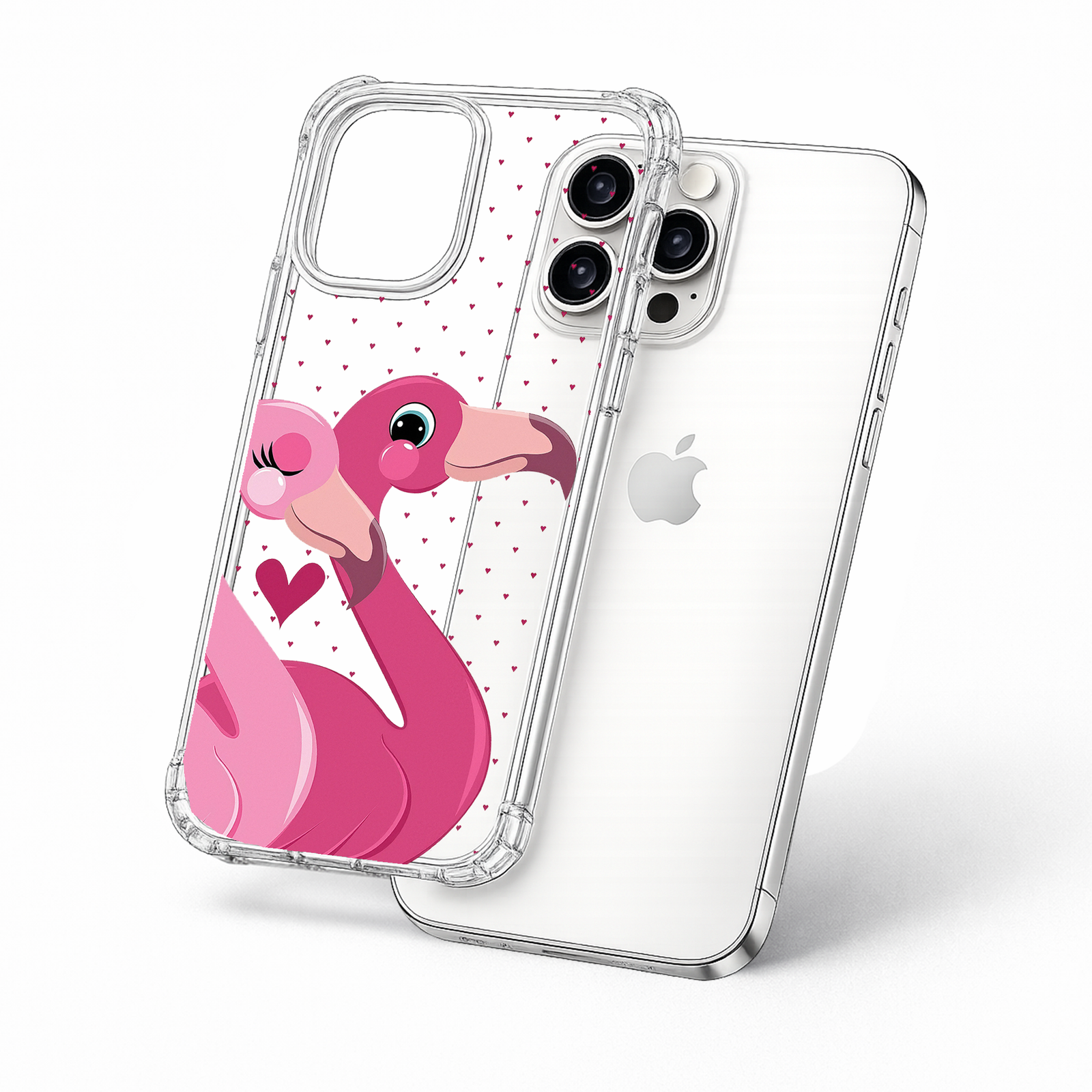 Pink Flamingo Love iPhone Case , Samsung Case, Romantic Cute Bird Phone Cover, MagSafe Case