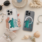 Sea Turtle Ocean Quote iPhone Case , Samsung Case, Marine Life Beach Lover Phone Cover, MagSafe Case
