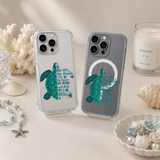 Sea Turtle Ocean Quote iPhone Case , Samsung Case, Marine Life Beach Lover Phone Cover, MagSafe Case