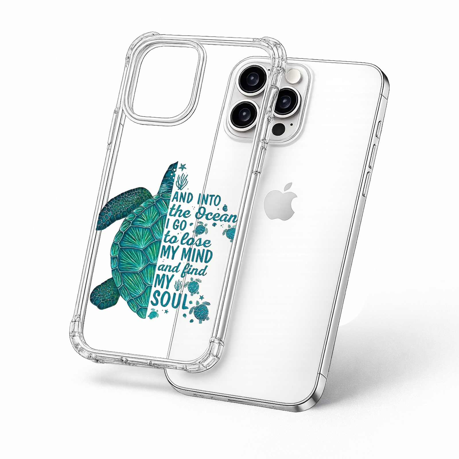 Sea Turtle Ocean Quote iPhone Case , Samsung Case, Marine Life Beach Lover Phone Cover, MagSafe Case
