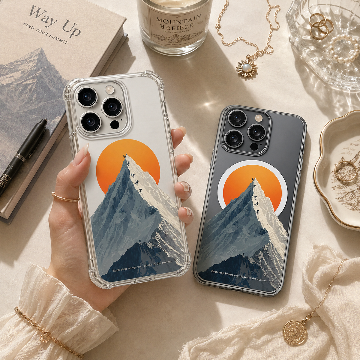 Mountain Climbing Adventure iPhone Case , Samsung Case, Hiking Summit Nature Phone Cover, MagSafe Case