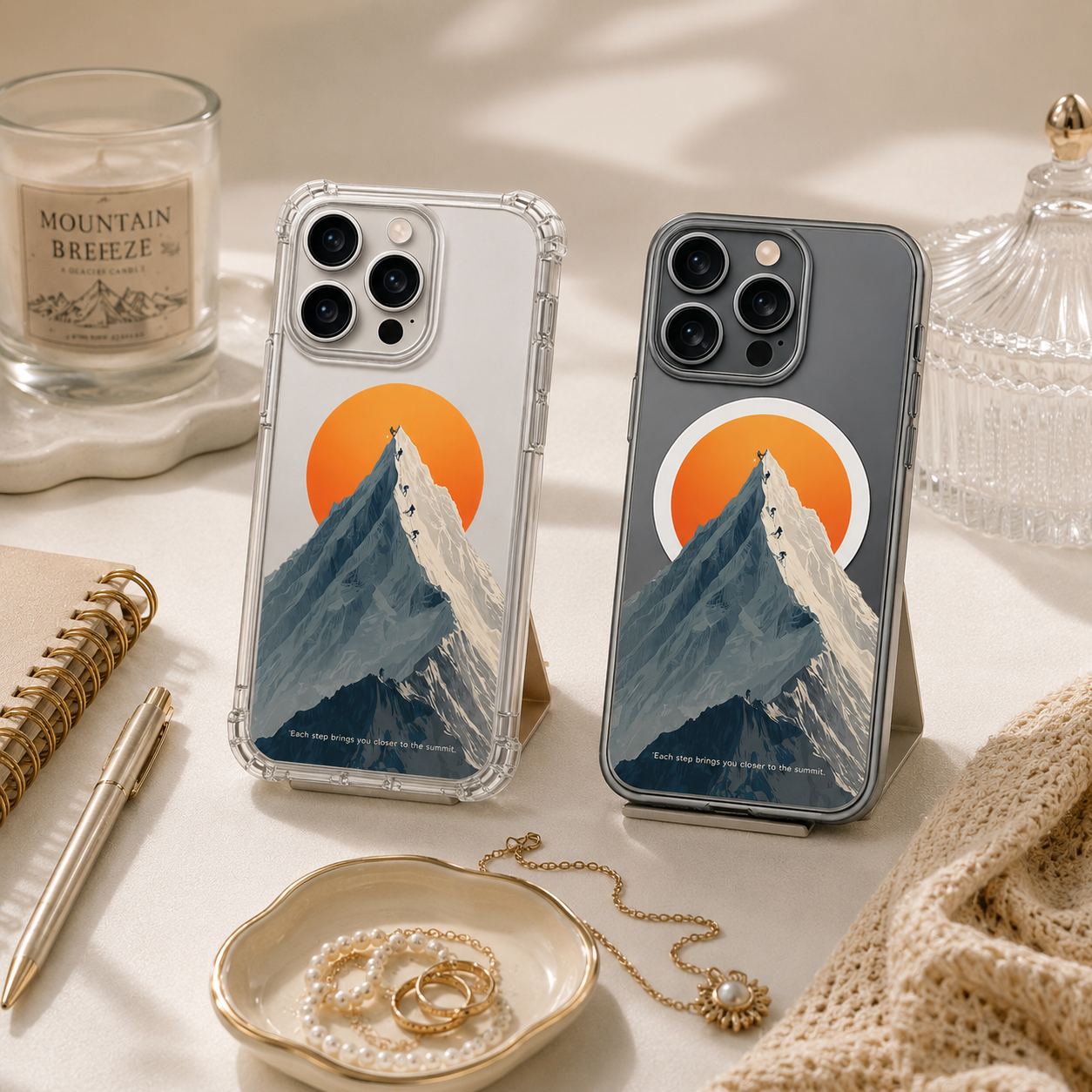 Mountain Climbing Adventure iPhone Case , Samsung Case, Hiking Summit Nature Phone Cover, MagSafe Case