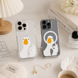 Cute Duck OK Gesture iPhone Case , Samsung Case, Funny Goose Cartoon Phone Cover, MagSafe Case