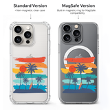 Retro Beach Sunset Palm Tree iPhone Case , Samsung Case, Summer Vacation Aesthetic Phone Cover, MagSafe Case