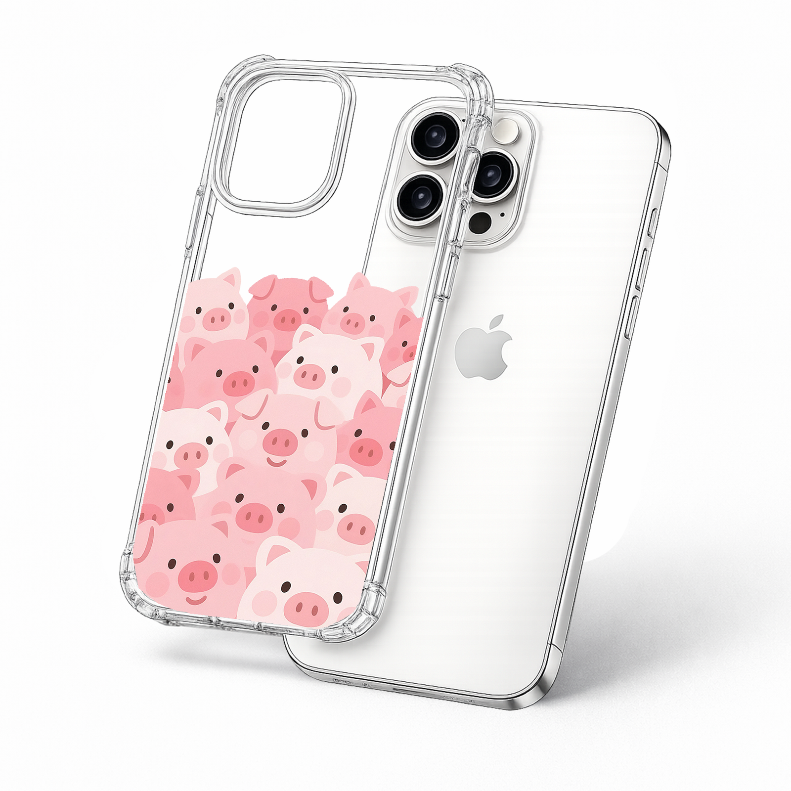 Kawaii Pink Pig Pattern iPhone Case , Samsung Case, Cute Farm Animal Phone Cover, MagSafe Case