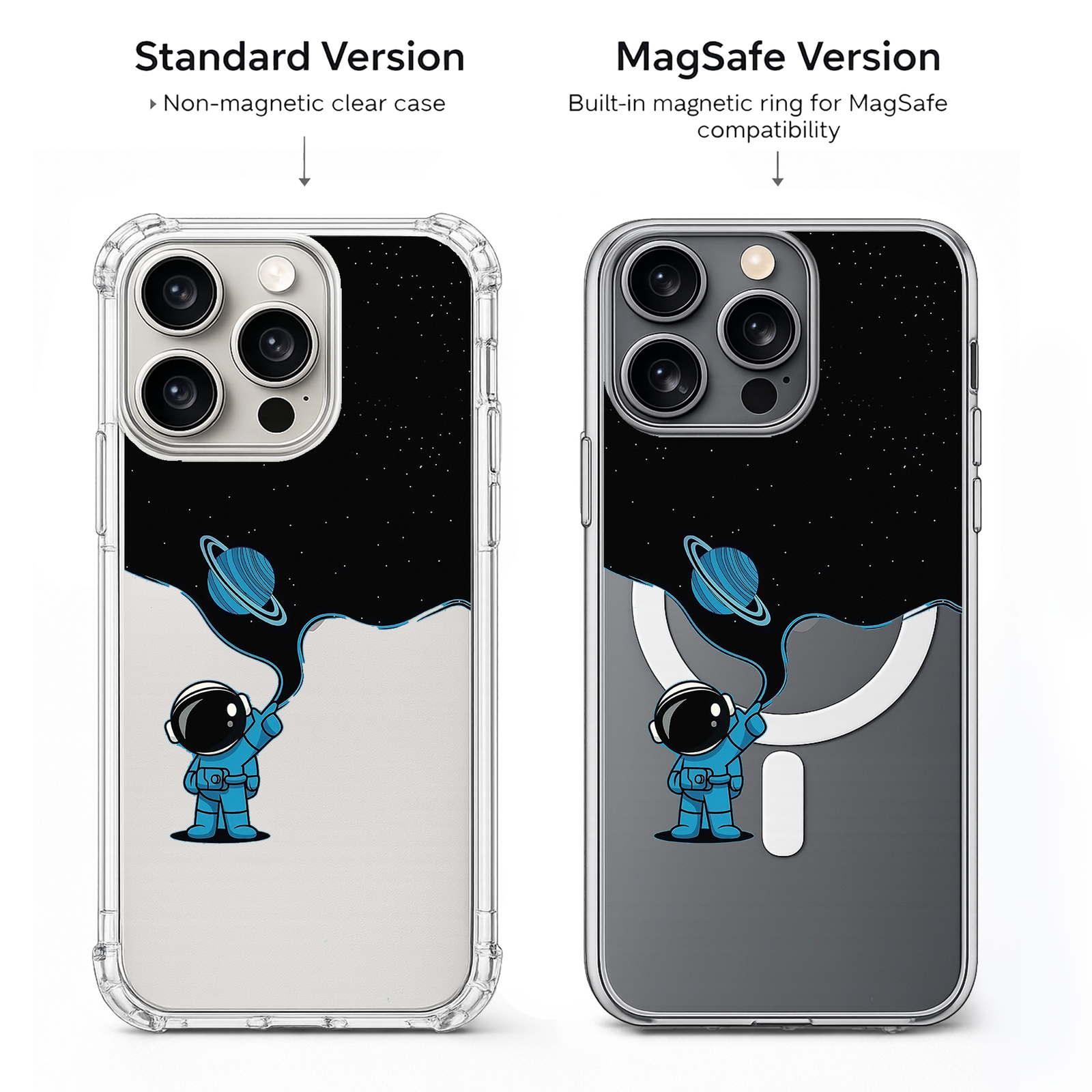 Astronaut Painting Space iPhone Case , Samsung Case, Galaxy Planet Art Phone Cover, MagSafe Case