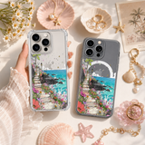 Coastal Flower Path iPhone Case , Samsung Case, Seaside Garden Landscape Phone Cover, MagSafe Case