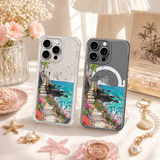 Coastal Flower Path iPhone Case , Samsung Case, Seaside Garden Landscape Phone Cover, MagSafe Case