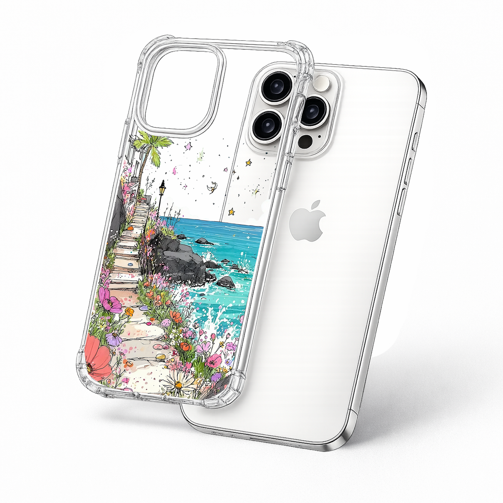 Coastal Flower Path iPhone Case , Samsung Case, Seaside Garden Landscape Phone Cover, MagSafe Case