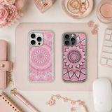 Pink Mandala Pattern iPhone Case , Samsung Case, Boho Floral Geometric Phone Cover, MagSafe Case
