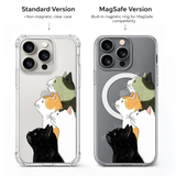 Cute Cat iPhone Case , Samsung Case, Aesthetic Cat Clear Phone Case, MagSafe Compatible Kitty Phone Cover for Cat Lovers