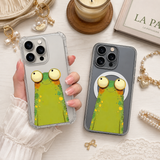 Funny Frog iPhone Case , Samsung Case, Cute Frog Clear Phone Case, MagSafe Compatible Animal Phone Cover Kawaii Frog Gift