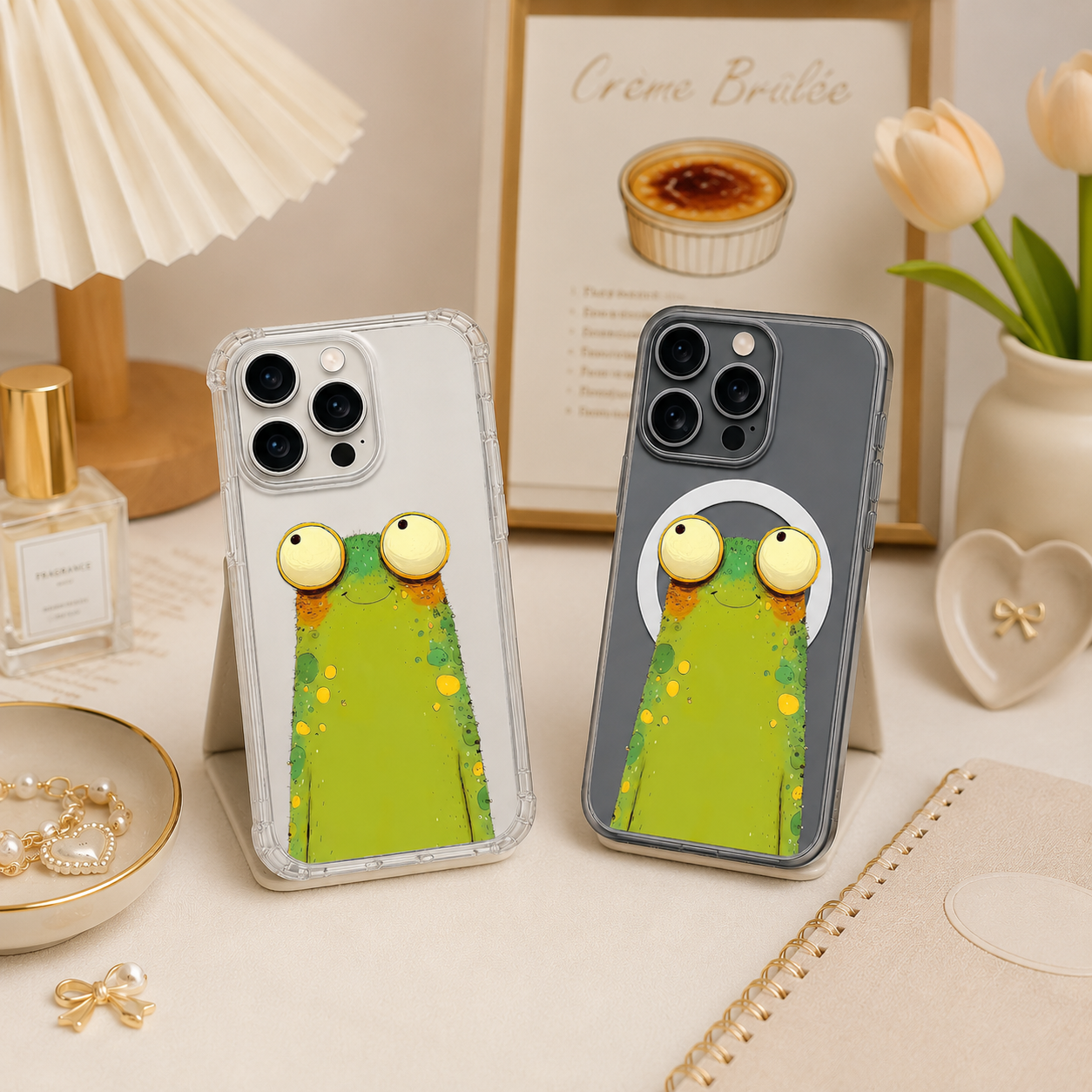 Funny Frog iPhone Case , Samsung Case, Cute Frog Clear Phone Case, MagSafe Compatible Animal Phone Cover Kawaii Frog Gift