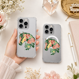Floral Horse iPhone Case , Samsung Case, Boho Horse Clear Phone Case, MagSafe Compatible Horse Lover Phone Cover