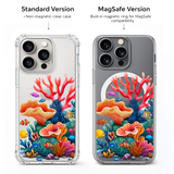 Ocean Coral Reef iPhone Case , Samsung Case, Tropical Fish Clear Phone Case, MagSafe Compatible Sea Life Phone Cover