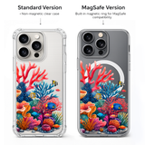 Colorful Coral Reef iPhone Case , Samsung Case, Underwater Ocean Clear Phone Case, MagSafe Compatible Tropical Fish Cover