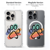 Dog Paw Print iPhone Case , Samsung Case, Pet Lover Clear Phone Case, MagSafe Compatible Cute Paw Phone Cover
