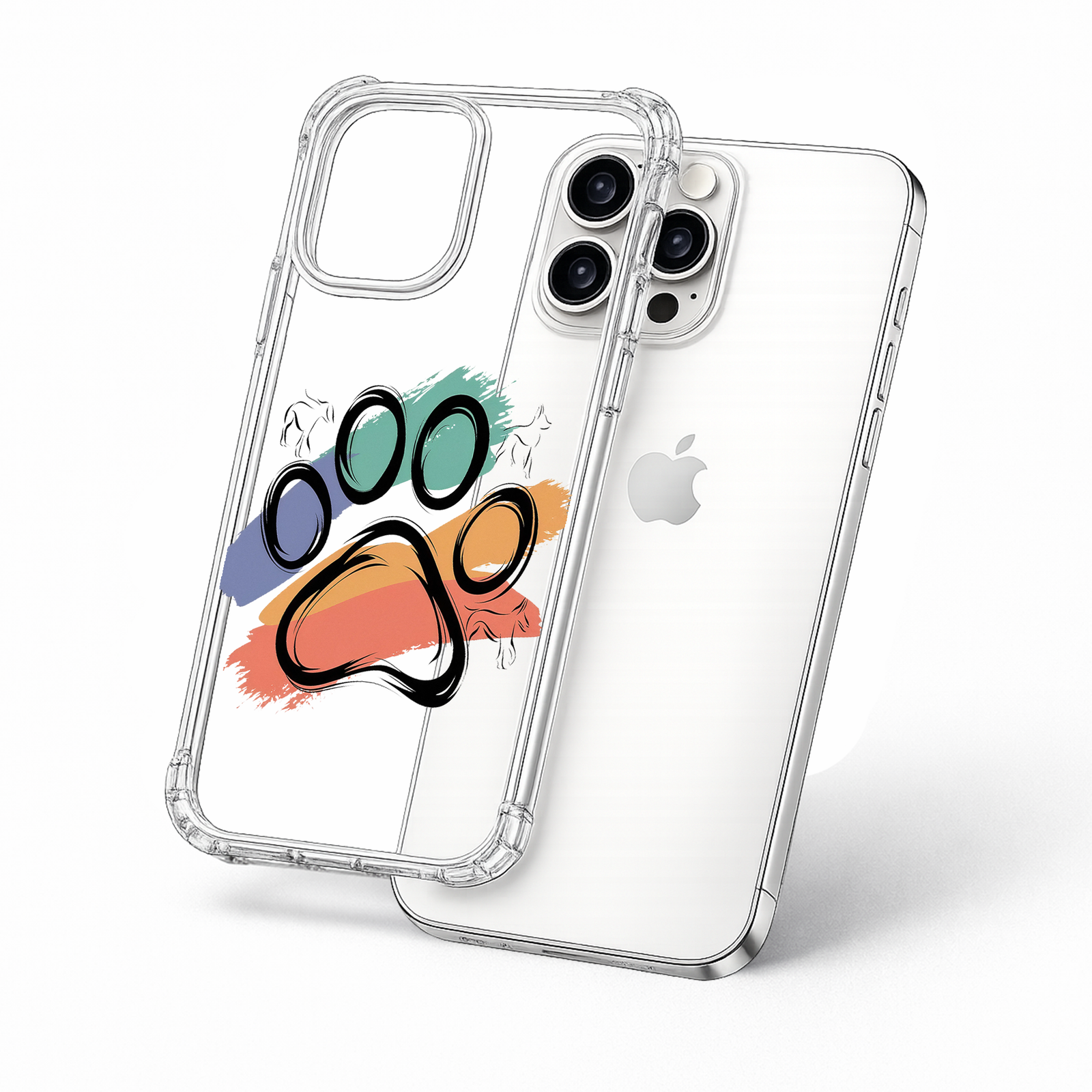 Dog Paw Print iPhone Case , Samsung Case, Pet Lover Clear Phone Case, MagSafe Compatible Cute Paw Phone Cover
