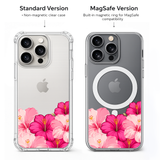 Pink Hibiscus iPhone Case , Samsung Case, Tropical Floral Clear Phone Case, MagSafe Compatible Hawaiian Flower Cover
