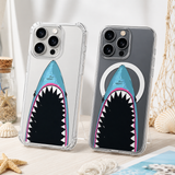 Funny Shark Mouth iPhone Case , Samsung Case, Bold Ocean Animal Clear Phone Case, MagSafe Compatible Cool Shark Cover