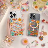 Weird Little Heart Happy iPhone Case , Samsung Case, Colorful Motivational Clear Phone Case, MagSafe Compatible Positive Quote Cover