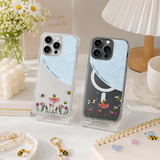 Bee Yourself iPhone Case , Samsung Case, Cute Bee Floral Clear Phone Case, MagSafe Compatible Positive Nature Cover