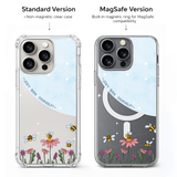 Bee Yourself iPhone Case , Samsung Case, Cute Bee Floral Clear Phone Case, MagSafe Compatible Positive Nature Cover