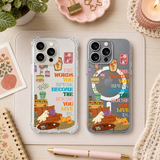 Cozy Living Room Quote iPhone Case , Samsung Case, Retro Home Decor Clear Phone Case, MagSafe Compatible Cozy Aesthetic Cover