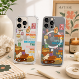 Cozy Living Room Quote iPhone Case , Samsung Case, Retro Home Decor Clear Phone Case, MagSafe Compatible Cozy Aesthetic Cover