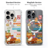 Cozy Living Room Quote iPhone Case , Samsung Case, Retro Home Decor Clear Phone Case, MagSafe Compatible Cozy Aesthetic Cover