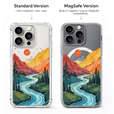 Mountain River Landscape iPhone Case , Samsung Case, Scenic Nature Clear Phone Case, MagSafe Compatible Adventure Art Cover