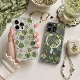 Lucky Clover Ladybug iPhone Case , Samsung Case, Cute St Patrick Clear Phone Case, MagSafe Compatible Lucky Charm Cover