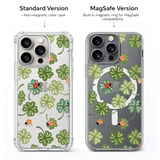 Lucky Clover Ladybug iPhone Case , Samsung Case, Cute St Patrick Clear Phone Case, MagSafe Compatible Lucky Charm Cover