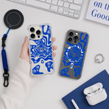 Evil Eye Abstract iPhone Case , Samsung Case, Blue Mystical Eye Clear Phone Case, MagSafe Compatible Psychedelic Cover