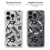 Punk Graffiti Anarchy iPhone Case , Samsung Case, Grunge Rebel Clear Phone Case, MagSafe Compatible Street Art Cover