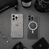 Creepy HA Pattern iPhone Case , Samsung Case, Dark Horror Typography Clear Phone Case, MagSafe Compatible Gothic Cover