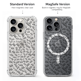 Creepy HA Pattern iPhone Case , Samsung Case, Dark Horror Typography Clear Phone Case, MagSafe Compatible Gothic Cover