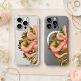 Floral Snake iPhone Case , Samsung Case, Botanical Serpent Clear Phone Case, MagSafe Compatible Nature Goth Cover