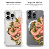 Floral Snake iPhone Case , Samsung Case, Botanical Serpent Clear Phone Case, MagSafe Compatible Nature Goth Cover