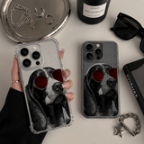Cool Dog Sunglasses iPhone Case , Samsung Case, Vintage Hound Clear Phone Case, MagSafe Compatible Funny Pet Cover