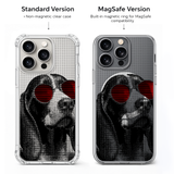 Cool Dog Sunglasses iPhone Case , Samsung Case, Vintage Hound Clear Phone Case, MagSafe Compatible Funny Pet Cover