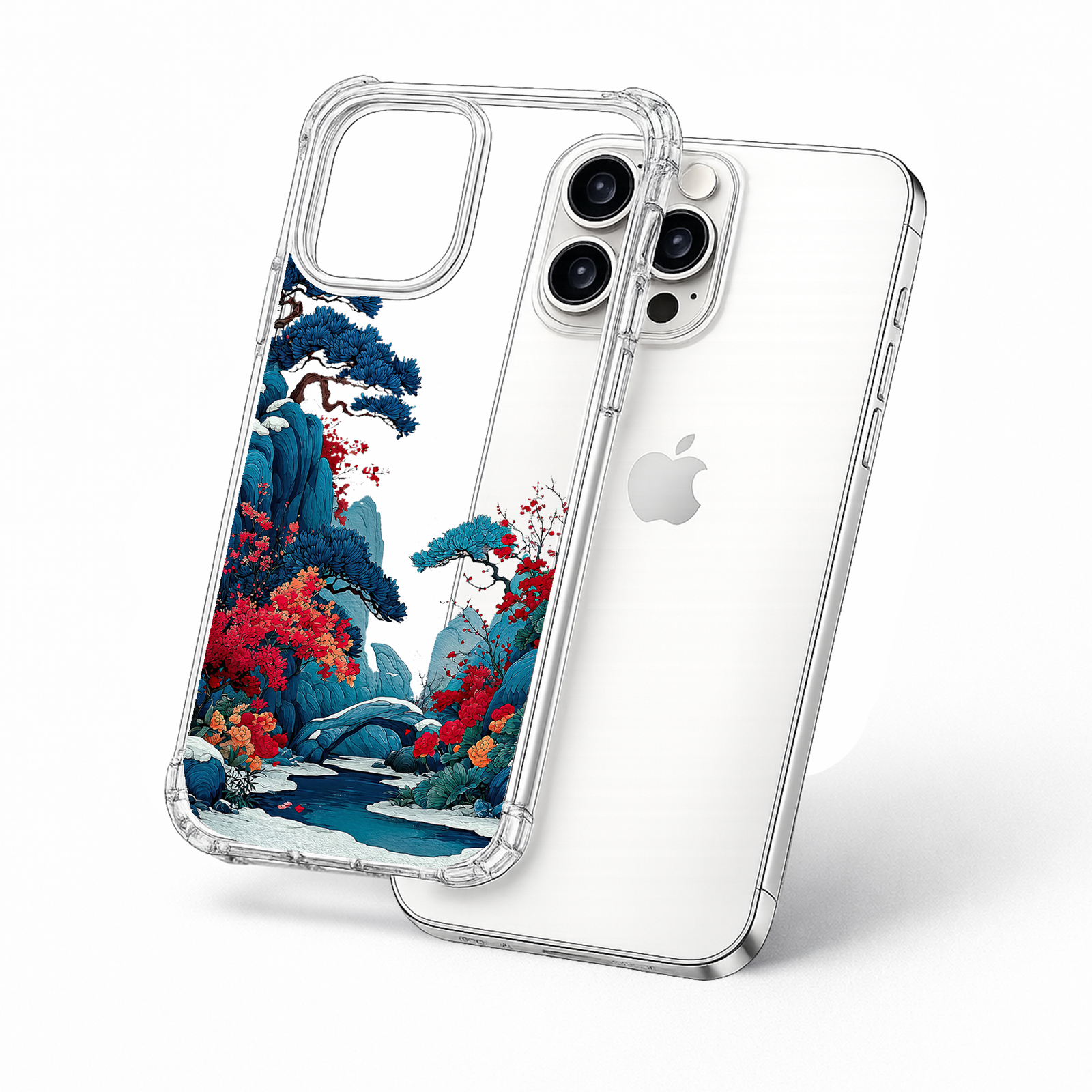 Japanese Garden Landscape iPhone Case , Samsung Case, Oriental Nature Clear Phone Case, MagSafe Compatible Scenic Art Cover