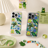 Cute Frog Pond iPhone Case , Samsung Case, Playful Amphibian Clear Phone Case, MagSafe Compatible Nature Pattern Cover