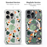 Tropical Toucan iPhone Case , Samsung Case, Jungle Leaf Clear Phone Case, MagSafe Compatible Exotic Bird Cover