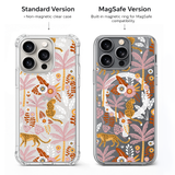 Leopard Jungle Pattern iPhone Case , Samsung Case, Tropical Safari Clear Phone Case, MagSafe Compatible Botanical Cover