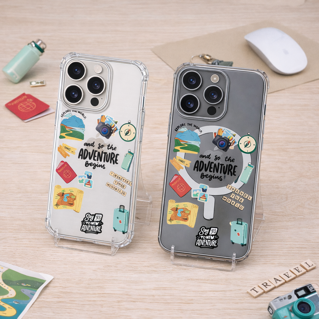 Adventure Travel Phone Case for iPhone & Samsung | Cute Clear MagSafe
