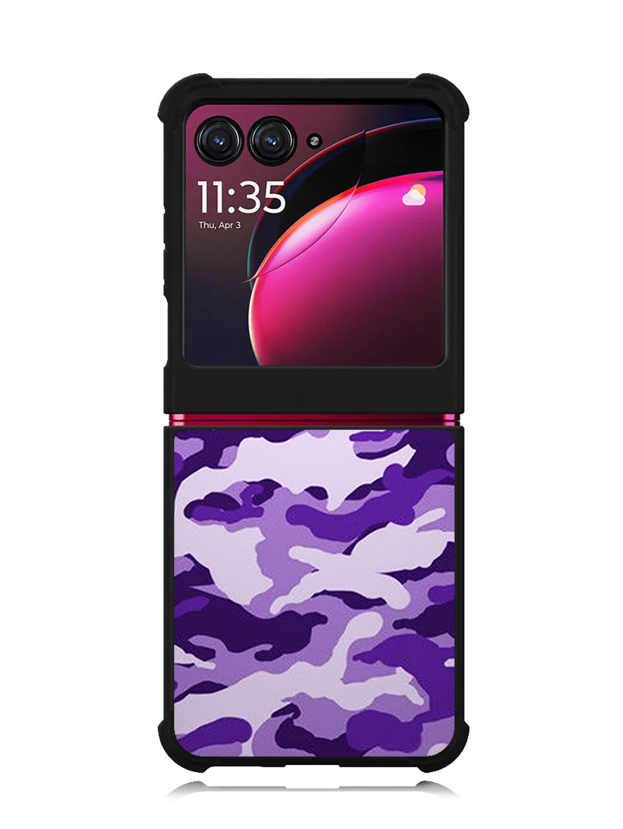 Purple Camouflage Motorola Moto Razr Plus 2023 , Moto Razr+ 2023 Case