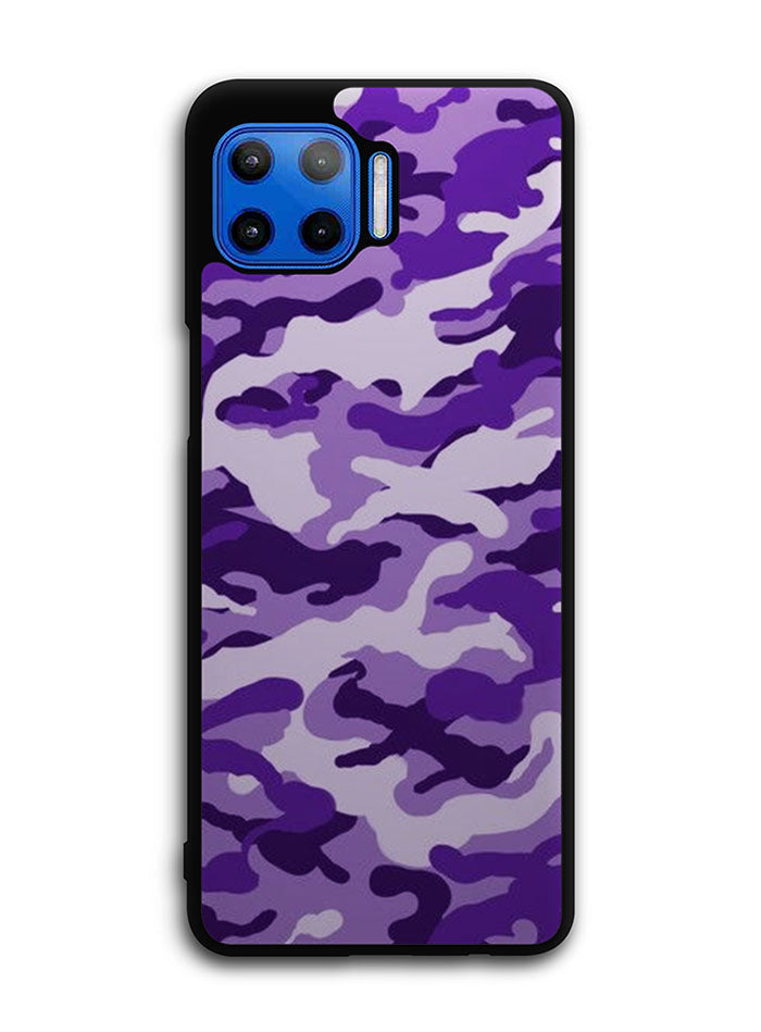 Purple Camouflage Motorola Moto One 5G Case , Moto One 5G UW Case , Moto G 5G Plus Case