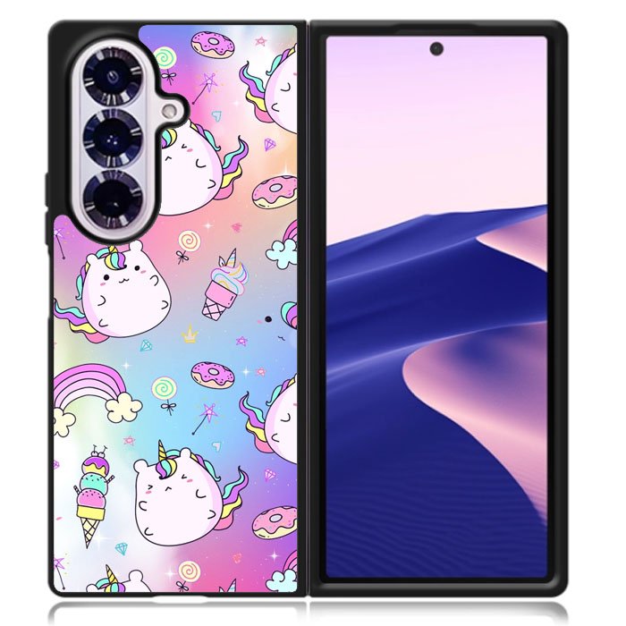 Pusheen Cat Unicorn Samsung Galaxy Z Fold 7 Case DC1526