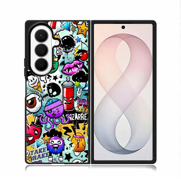 Cartoon Graffiti Samsung Galaxy Z Fold 8 Ultra Case DC0293